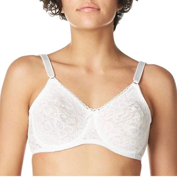 Bali Women's Lace N Smooth Underwire Bra White Size 38D - Picture 1 of 8
